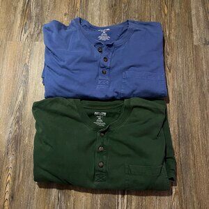 2 Duluth Trading Co. Long Sleeve T-Shirts-Men Size 3XL - Henley - Longtail T